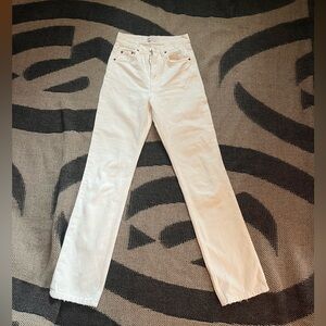 White Zara High Rise Jeans